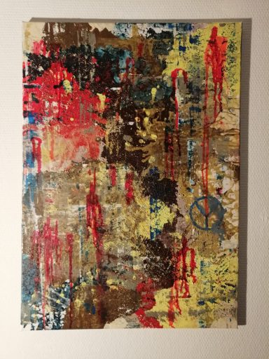 Acrylfarbe mit Strukturmasse