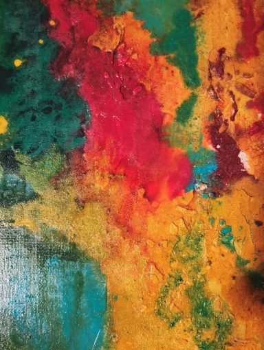 Acryl mit Struktur und Kurkuma
